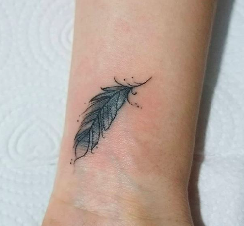 Little Feather Infinity Tattoo. #wristtattoos | Cool wrist tattoos, Tattoos  for women, Feather tattoos