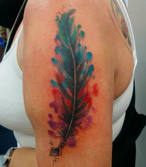 Learn 91 about watercolor infinity feather tattoo best  indaotaonec