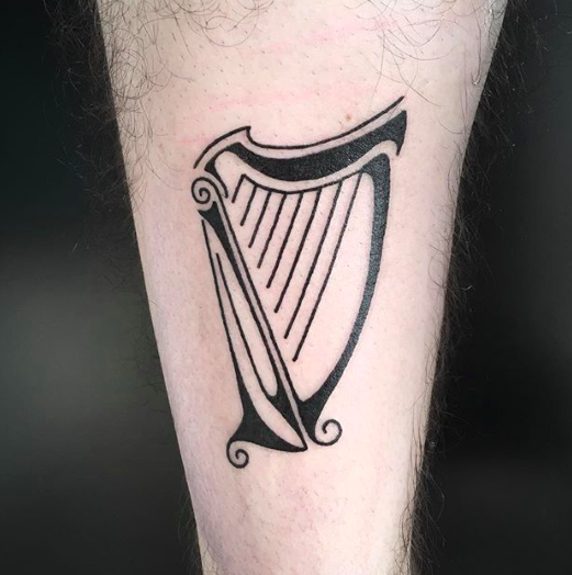 Gentle hand poke tattooing and more  Hand poked Irish Harp for  callmeharve Thank you