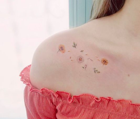 Amazon.com : 12 Sheets Daisy Tattoo, Summer Flower Temporary Tattoo Sticker  for Women Lady Girls, Body Art on Arm Shoulder Wrist Face Clavicle : Beauty  & Personal Care