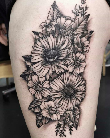 Daisy and Rose Tattoo by Ladyknight17 on DeviantArt