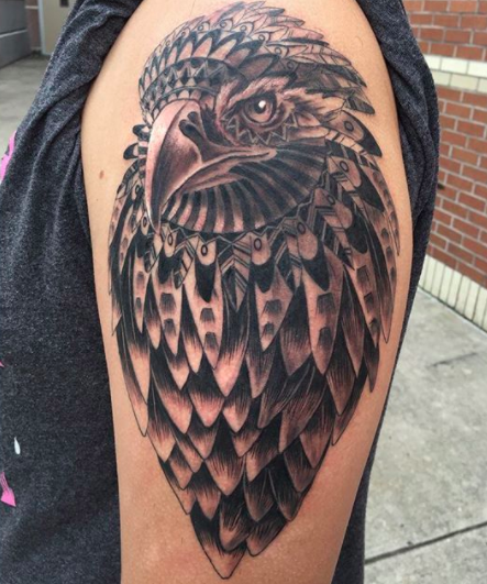 Traditional Native American Haida Eagle Tattoo Design For Chest Or Back