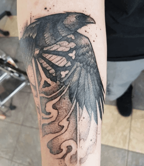 Mens tattoo Raven the meaning of a tattoo for men on the arm and  sternum on the shoulder and forearm sketch ideas on the back and on the  stomach for guys