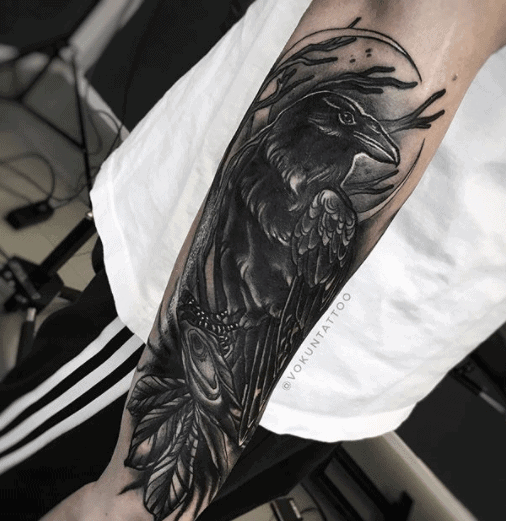 Skull Temporary Tattoo & Raven - CrewSkull®