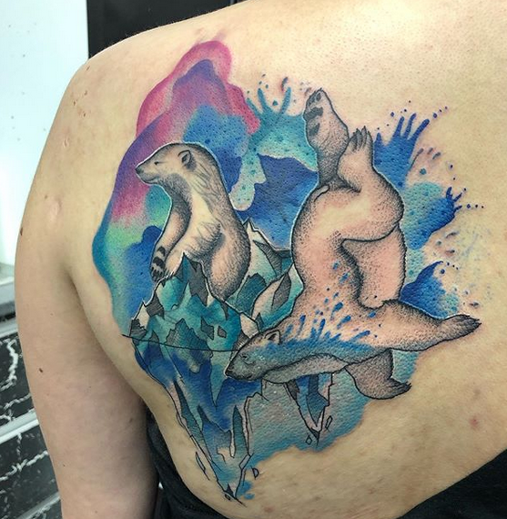 watercolour bear tattoo  Google Search  Pinturas de animales Pinturas  Arte