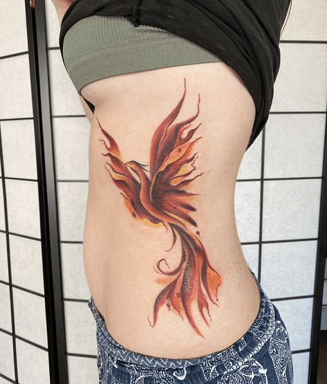 Phoenix rising from a skull full sleeve tattoo :: Behance