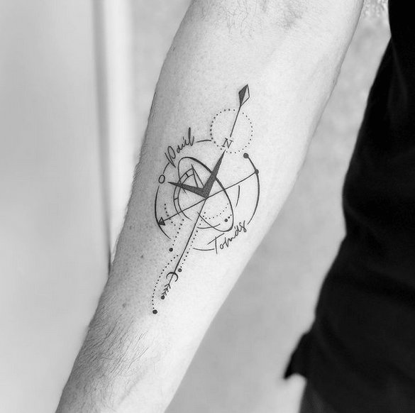 Arrow Compass Temporary Tattoo (Set of 3) – Small Tattoos