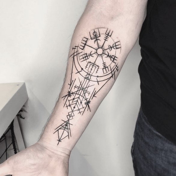 Geometric Compass Tattoo With Arrow on Wrist by lukeporter145 on DeviantArt