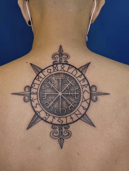 3D (The Canvas Arts) Temporary Tattoo Waterproof For Men Women Arm Hand  XQB-023 (Compass Arrow Tattoo) Size 21X12 cm : Amazon.in: Beauty