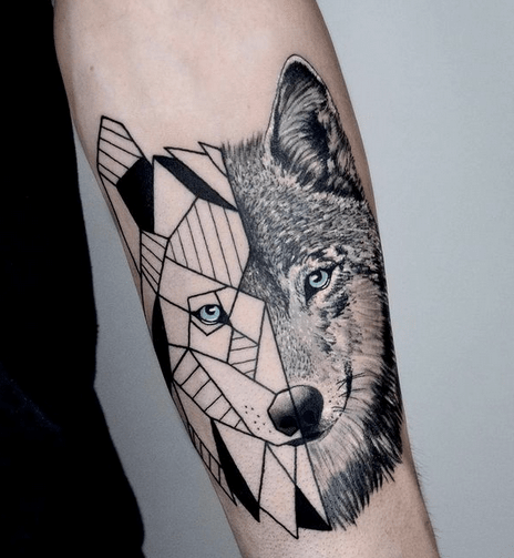 Wolf with lightning eyes! Nature scene Tattoo @erieinks #auroraborealis  #treetattoo #wolftattoo #wolftattoos #wolftattoodesign #celtict... |  Instagram