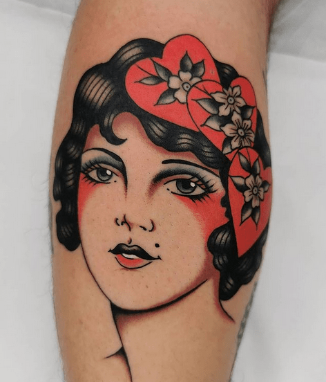 Traditional tattoo lady