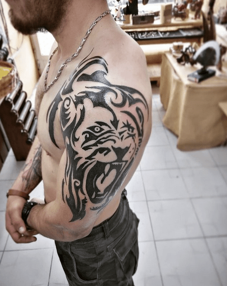 Lion tribal tattoo  Tokyo Black Works