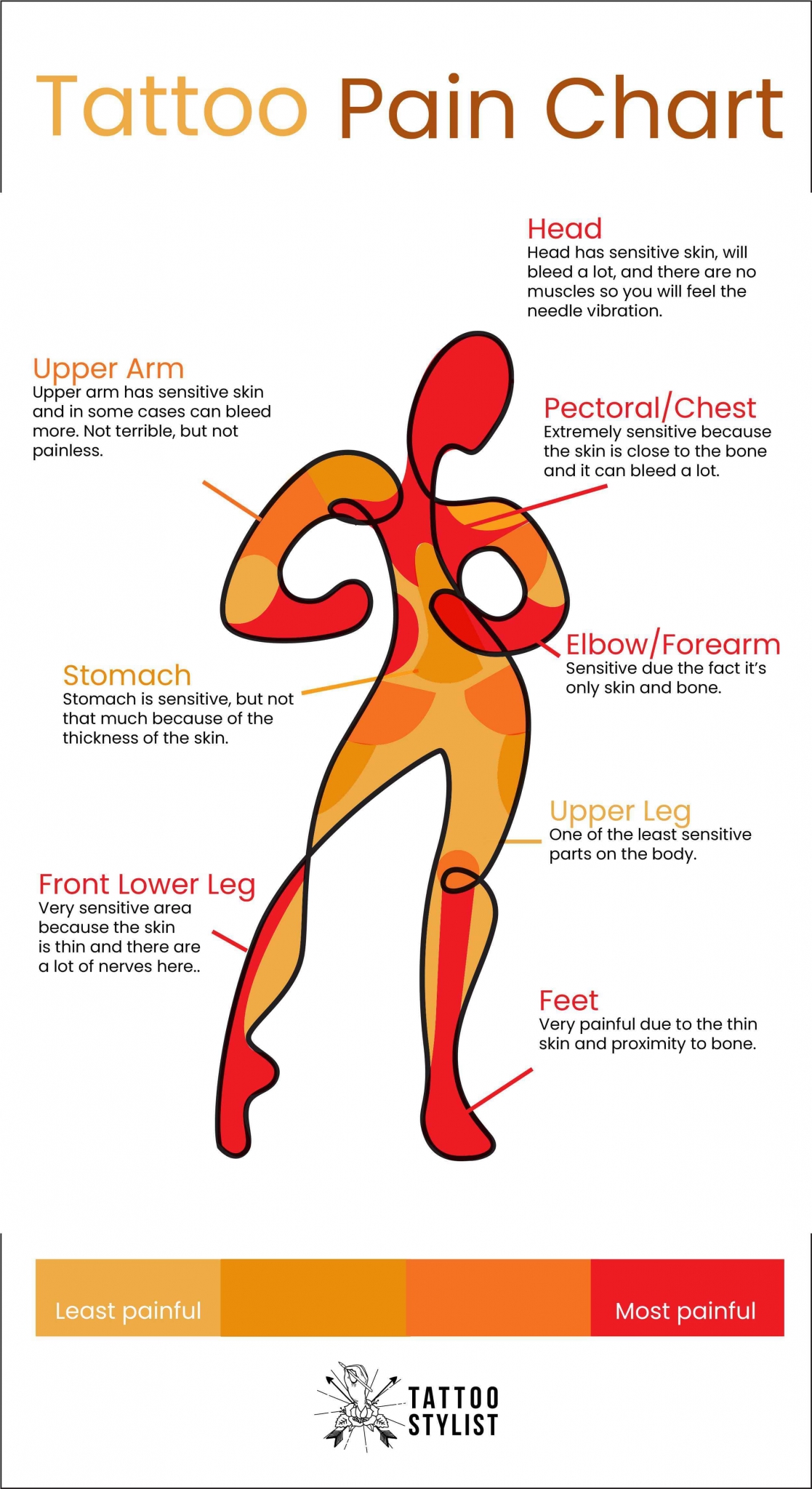 Scared Of Tattoo Pain Here Are The Facts You Need Tattoo Pain Chart Included Tattoo Stylist