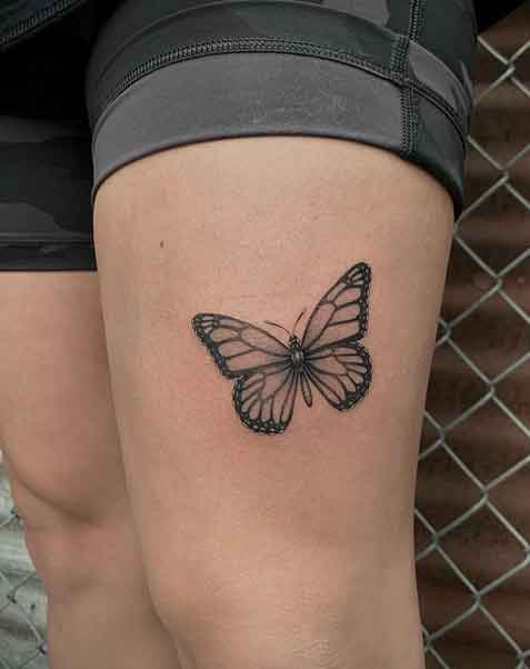 monarch butterfly tattoos black and white
