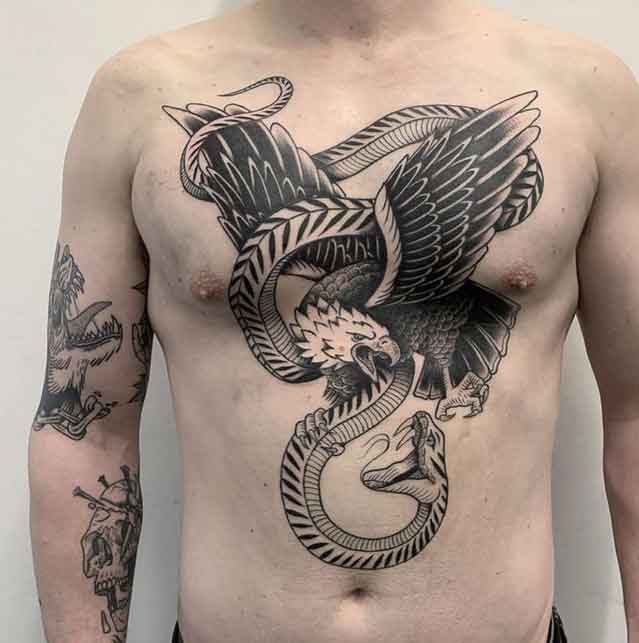 House Of Wolves Tattoo  Eagle and snake combo By jessedeetattooer For  appts and enquiries jessedeetattoogmailcom  houseofwolvestattoocogmailcom  Facebook