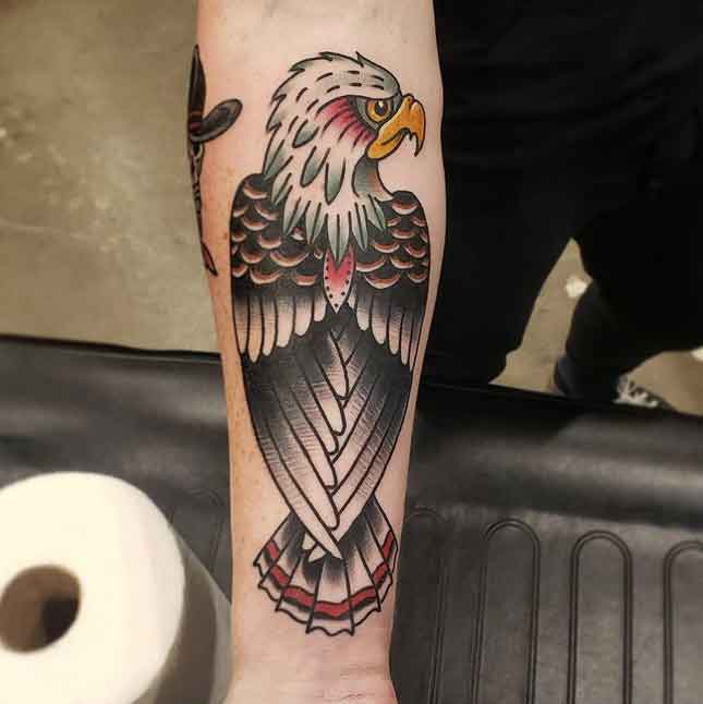 Perched Eagle American Traditional Tattoo Flash Print - Etsy