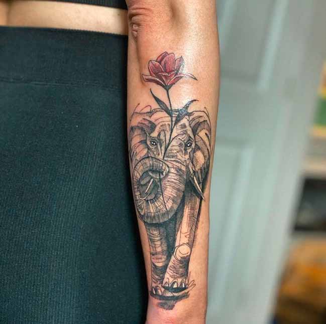 Black Egypt Elephant Temporary Tattoos For Women Men Whale Scorpion Dragon  Rose Flower Fake Tattoo Fashion