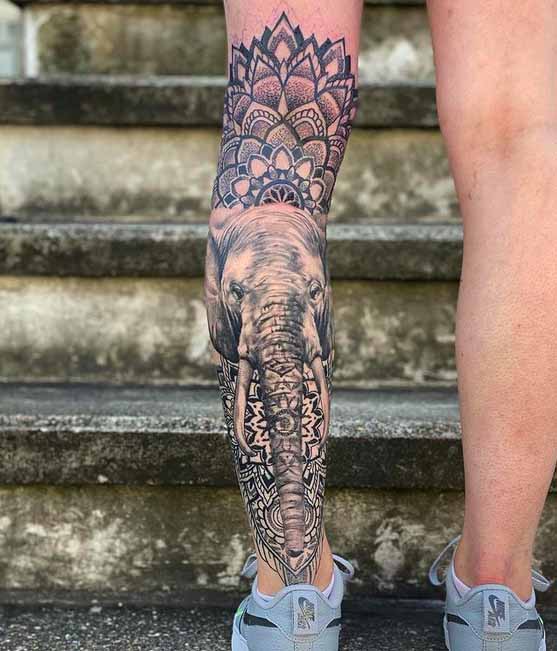 Bein mann tattoo 50 geometrische