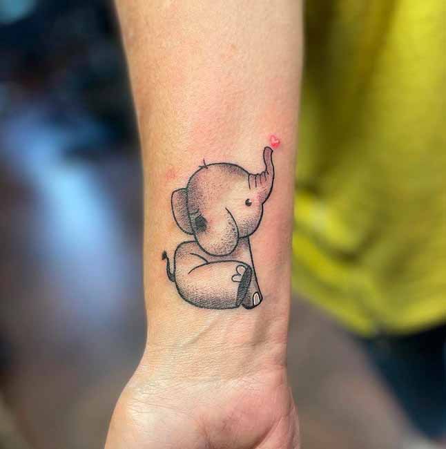 Little Elephant tattoo by Kafka Tattoo | Photo 26015