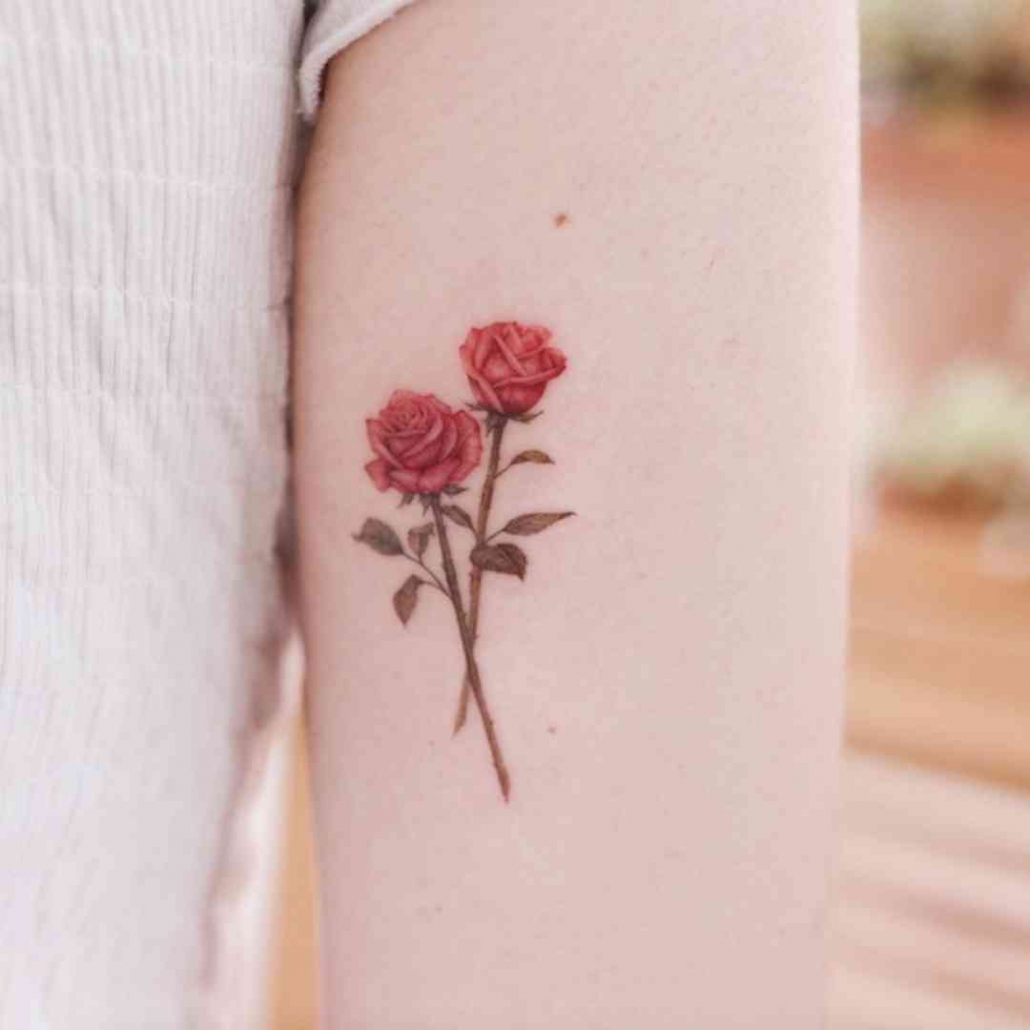 Three Roses Temporary Tattoo Set by Mini Lau  Set of 6  Tatteco