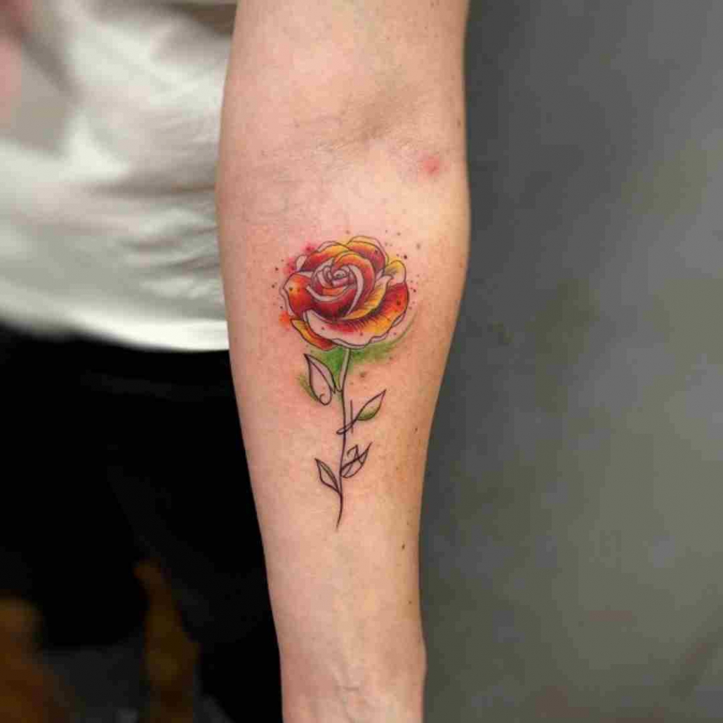 Elegant orange flower tattoo  Tattoogridnet