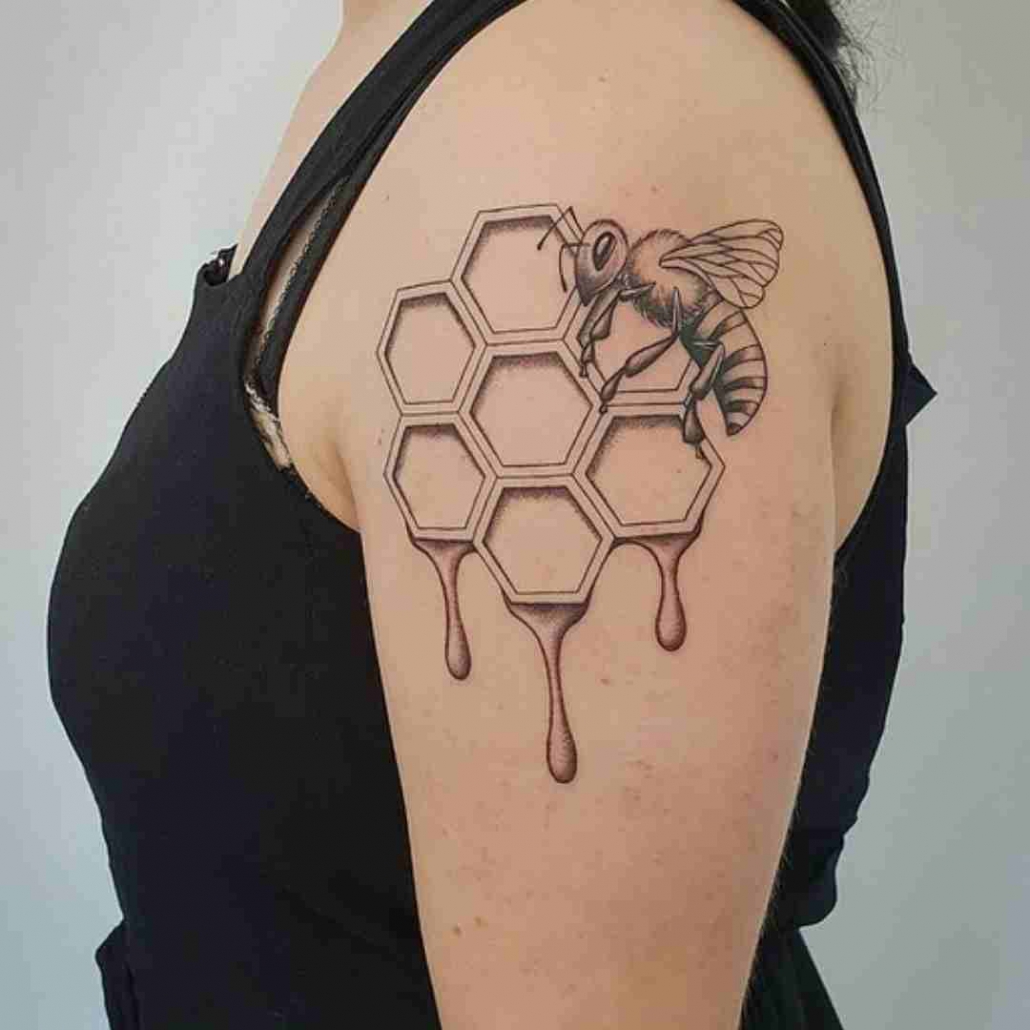 Bee Honeycomb Tattoo - Etsy Hong Kong
