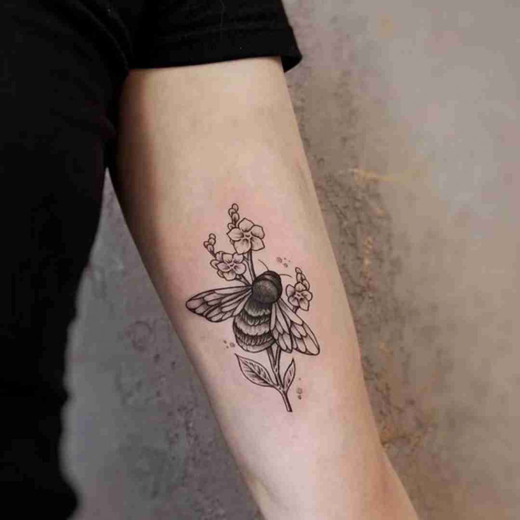 Pretty Bumblebee Calf Tattoo  Best Tattoo Ideas For Men  Women