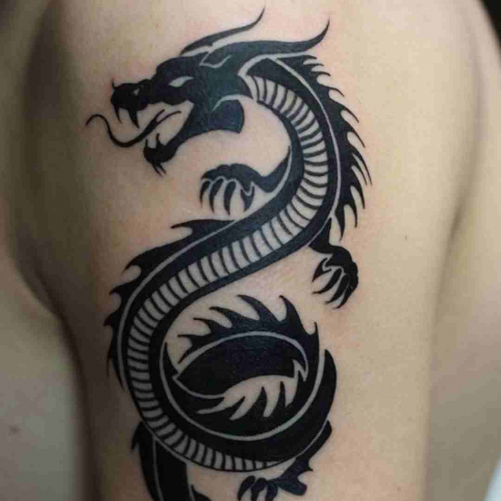 western dragon tattoo outline