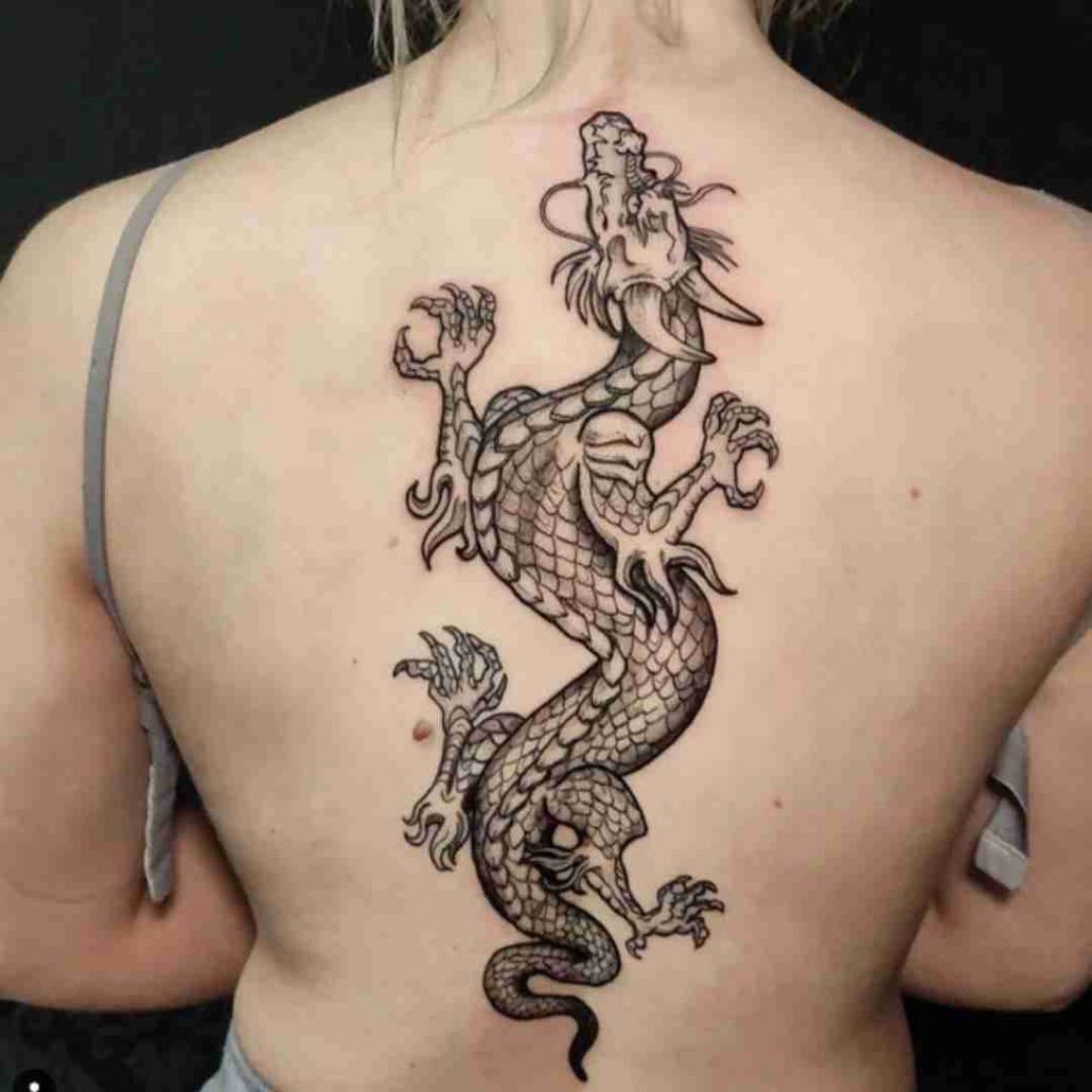 Chinese Dragon & Warrior Sleeve Tattoo – Tattoo for a week