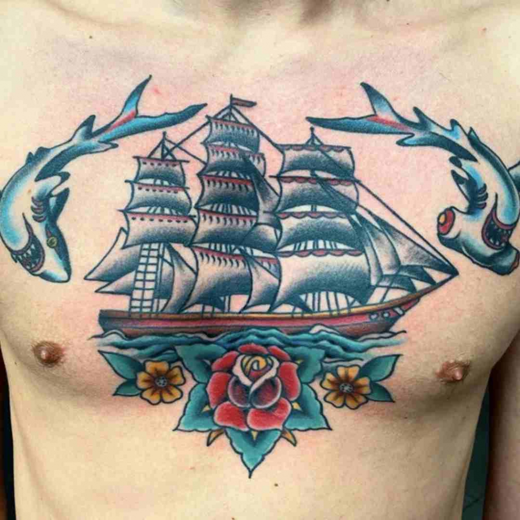 Old School Ship Tattoo Picture