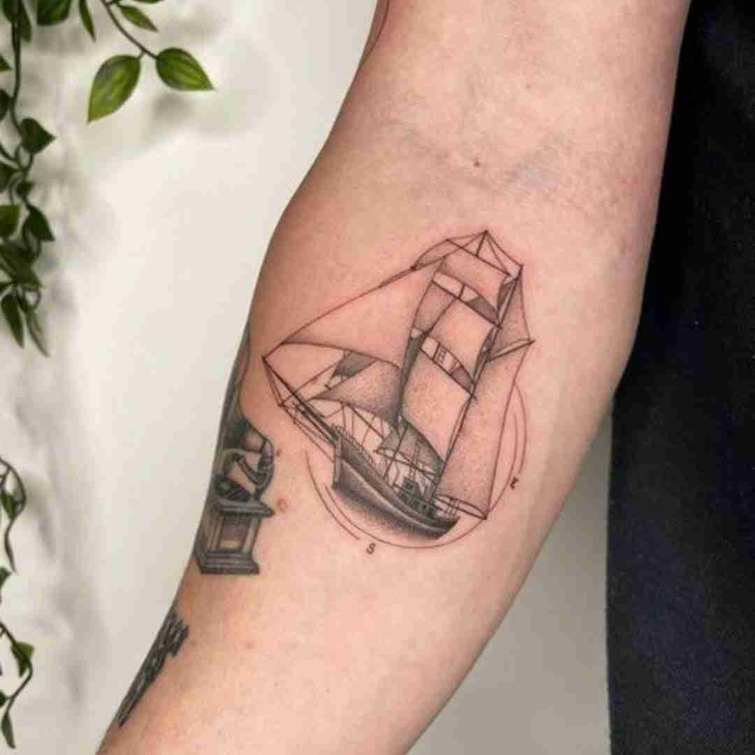 Black Ship Tattoo Design