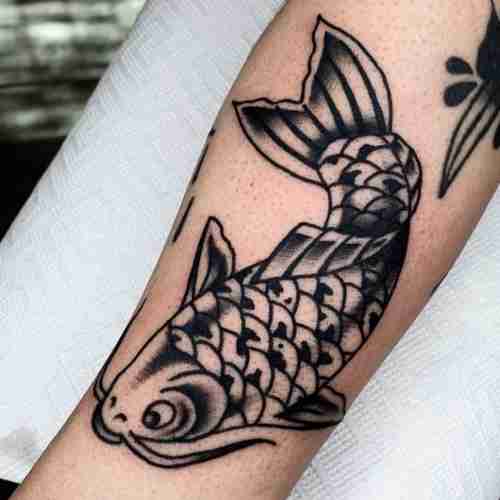 Traditional fish tattoo done by Mash sunsettattoonz wwwsunsettattooconz   Old school tattoo designs Sleeve tattoos Ocean sleeve tattoos
