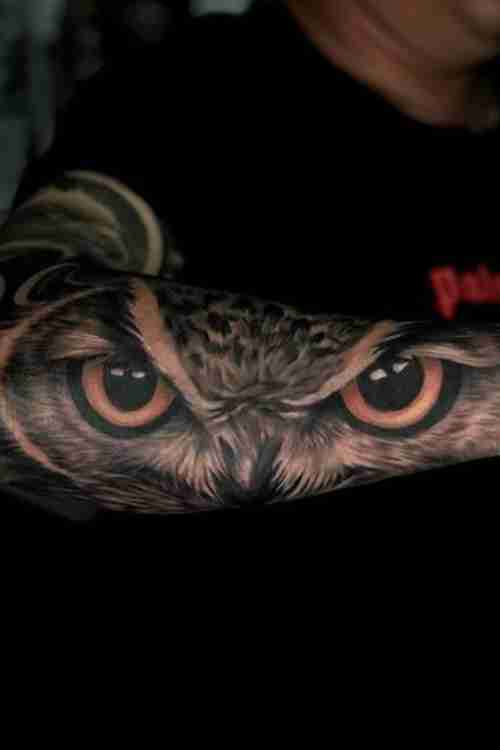 owl eye hand tattoo  JMC
