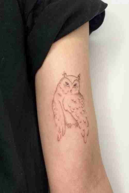 Cute Owl Tattoo Design for Your Wrist