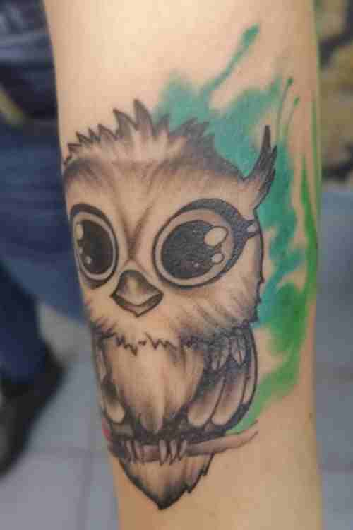 Tattoo uploaded by Pigmental Tattoos • Adorable Owl Tattoo #Owl #OwlTattoo  #Cartoon #CartoonTattoo #Cute #CuteTattoo #Sweet #Girly #GirlyTattoo # Feminine #FeminineTattoo #Nature #Animal #BirdTattoo • Tattoodo