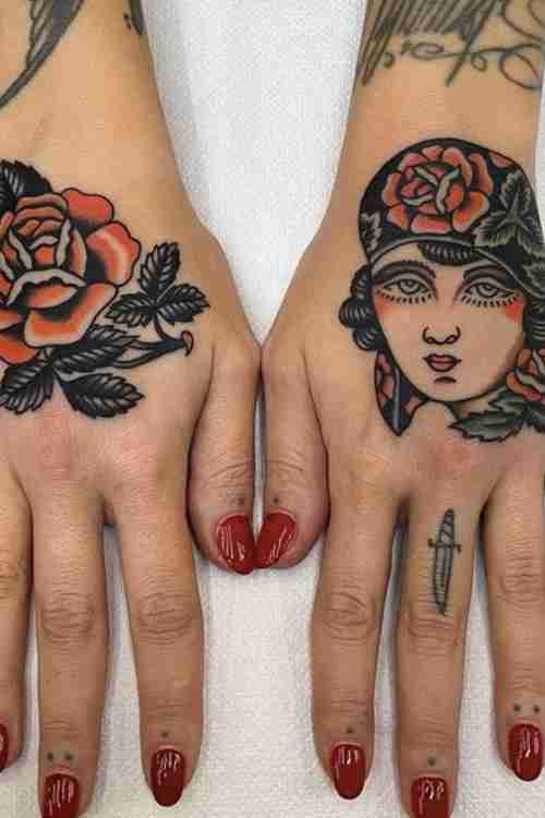 Minimalist woman tattoo on the inner forearm.