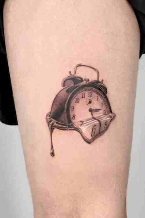 Fluffy alarm clock tattoo design stencil  Stable Diffusion  OpenArt