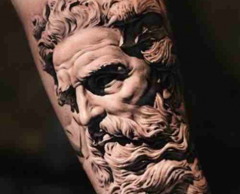 Forearm Zeus tattoo
